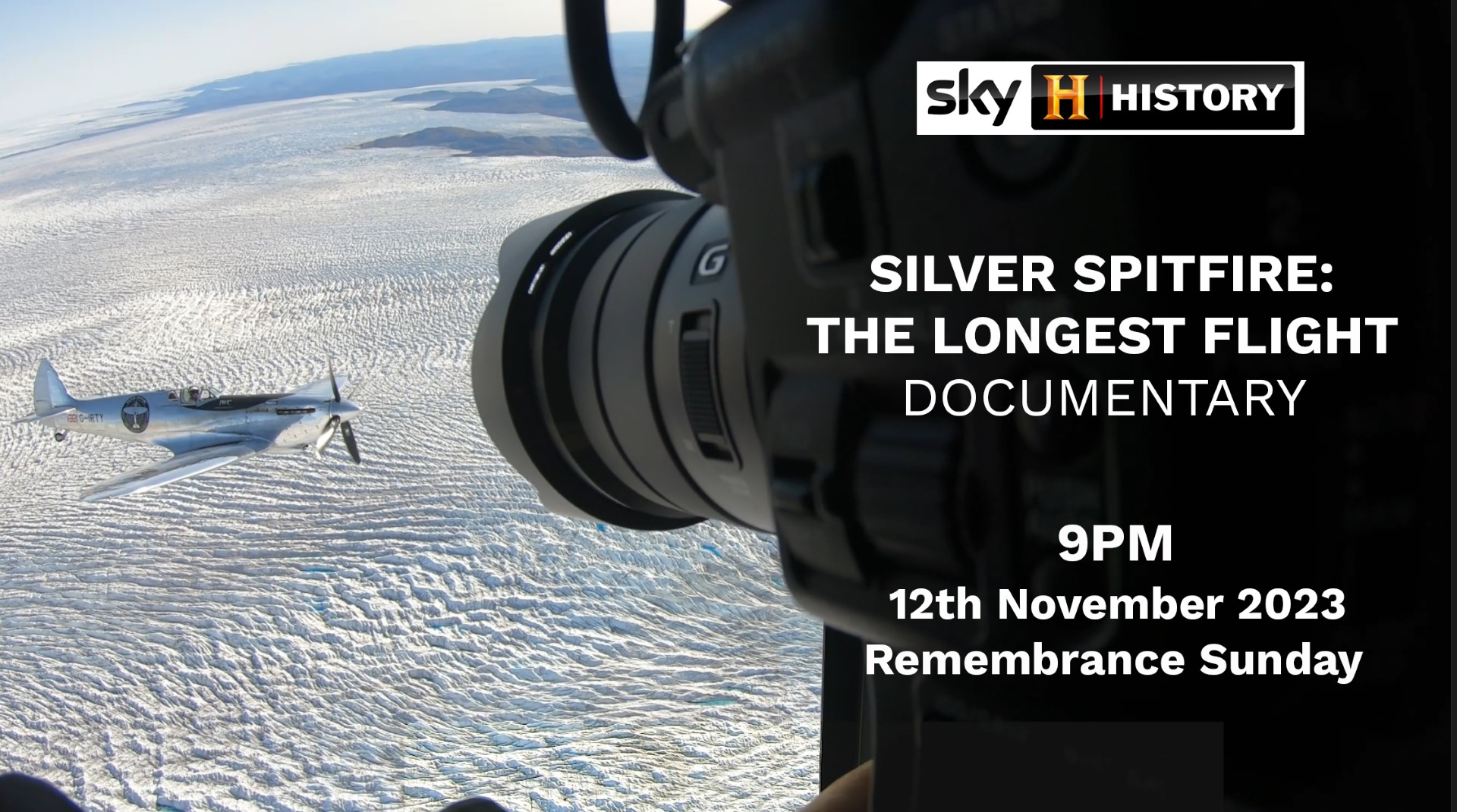 Silver Spitfire documentary - view of the G-IRTY being filmed in mid-air