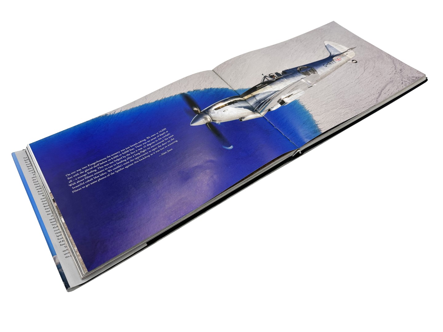 open book showing the MJ271 plane in flight