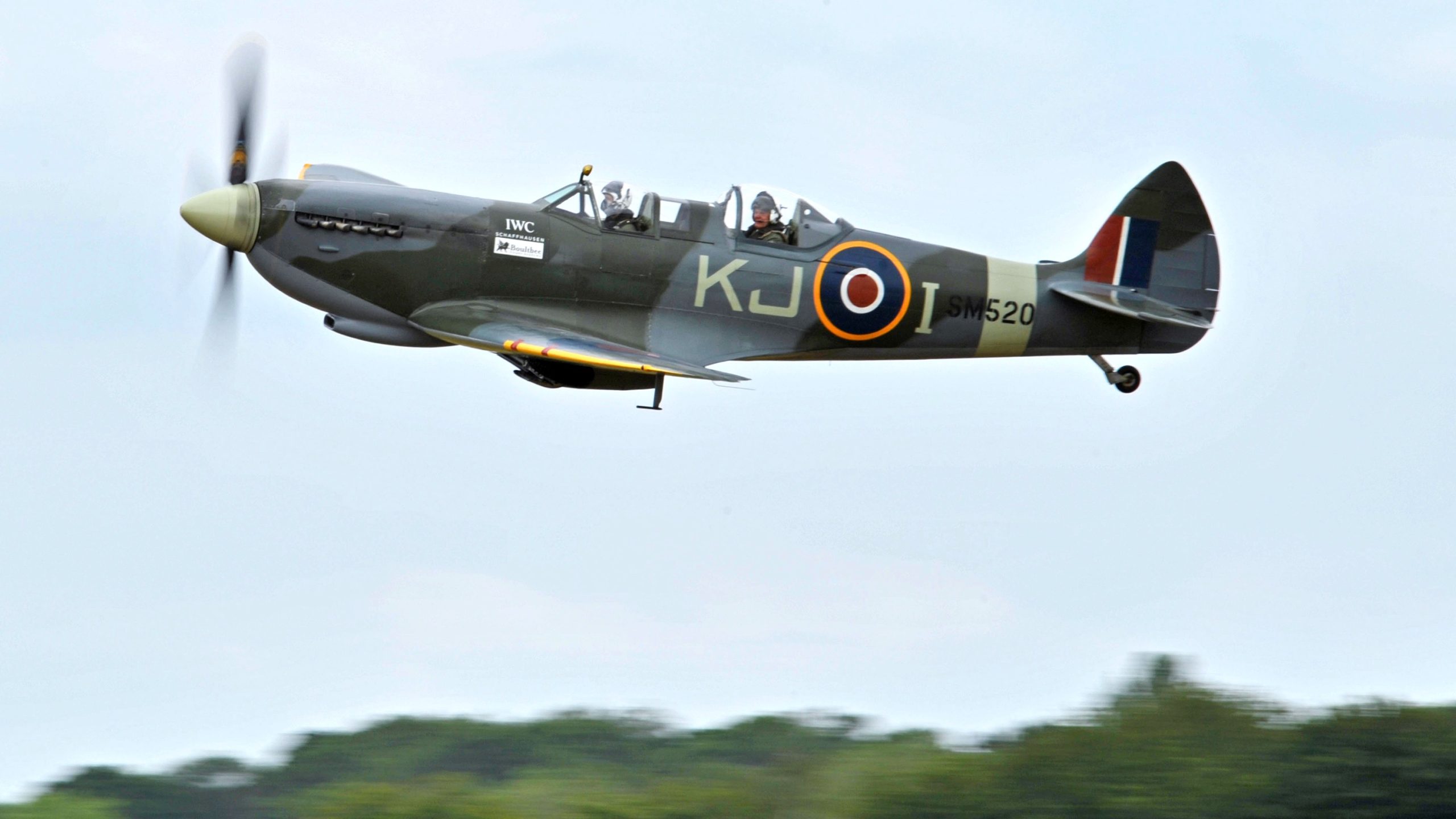 Spitfire plane SM520 in flight.