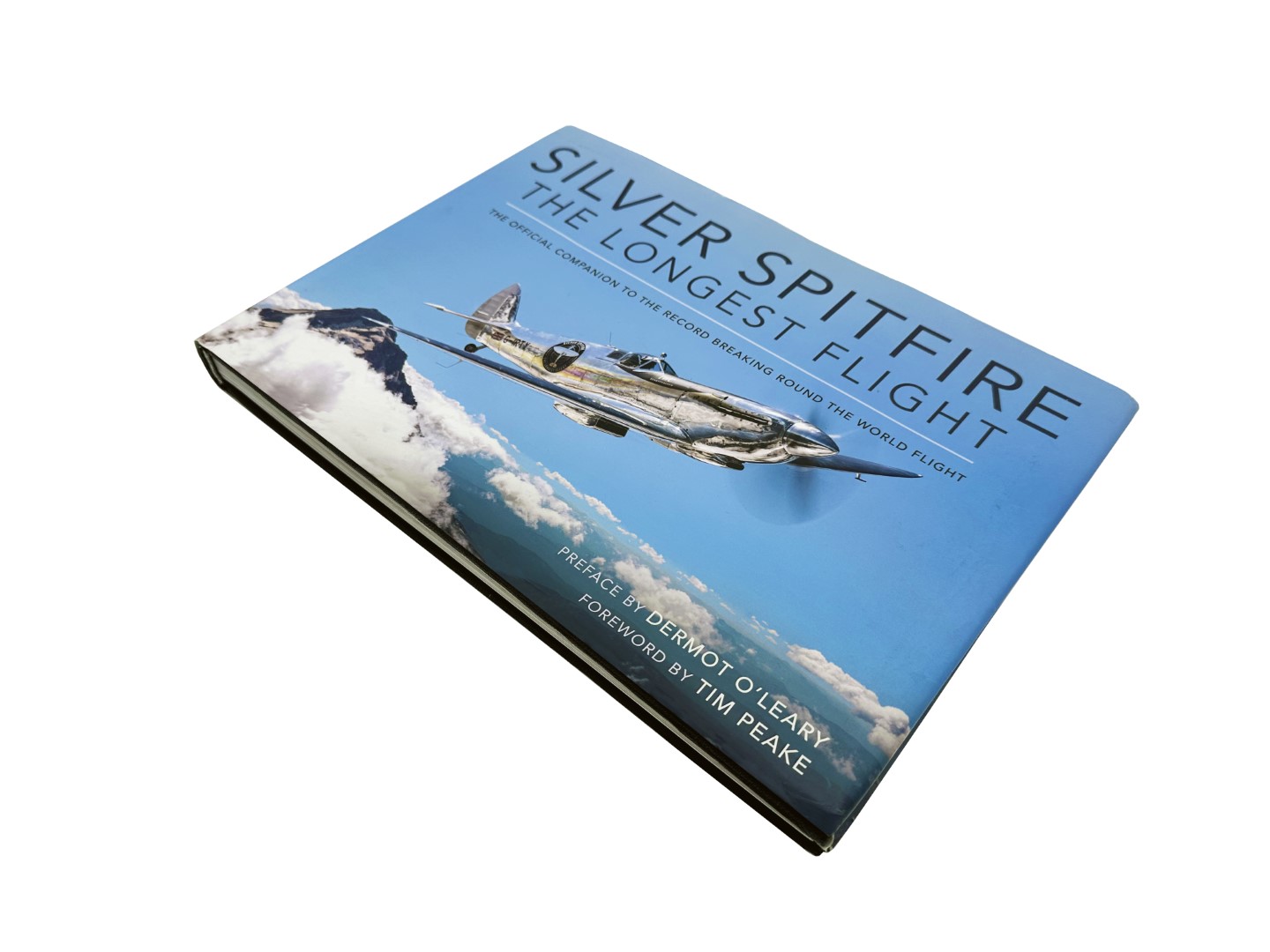 A front image of the silver spitfire book closed, showcasing the front cover.