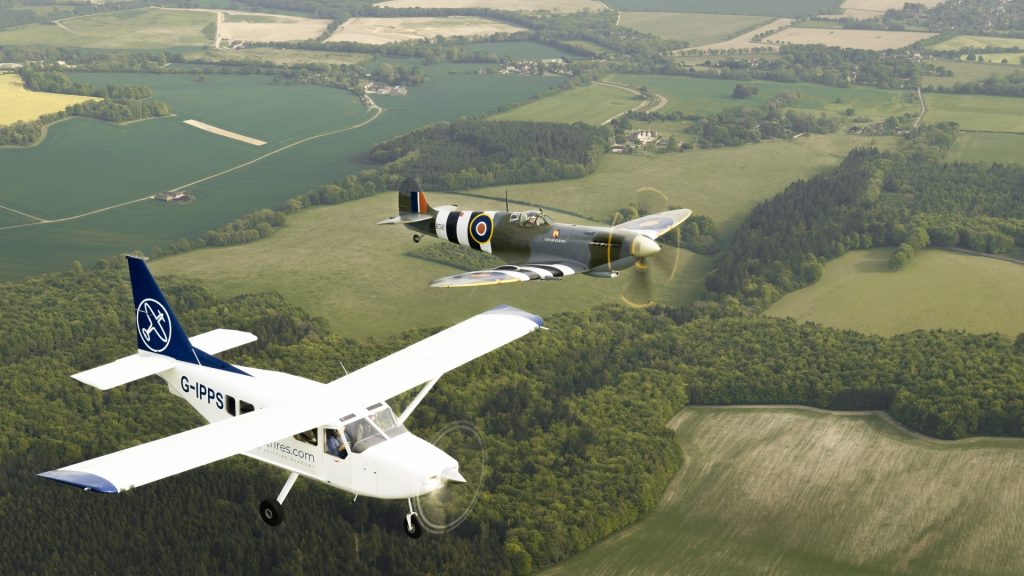 Fly alongside a spitfire